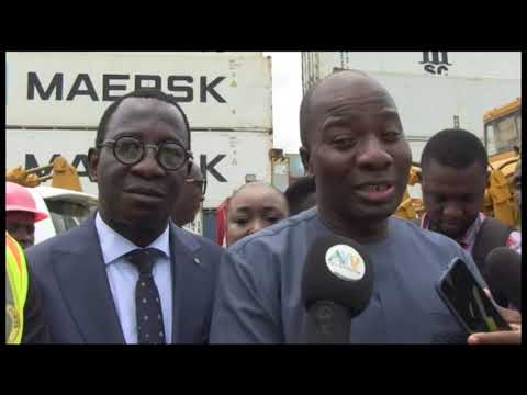 Heavy-duty machines for Bo-Mattru Jong Road construction arrives in Sierra Leone