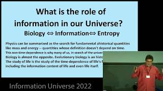 Charley Lineweaver on Information's Dependence on Biology