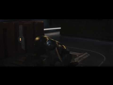 Super battle droid punches Mandalorian with metal pipe sound effect