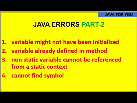 Java Compile Time Errors Part 2variable Not Initializedvariable Already Definedcannot Find Symbol