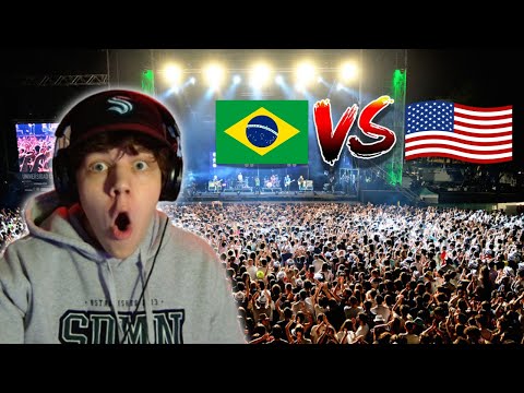 AMERICAN REACTS TO BRAZILIAN FANS VS GRINGOS!