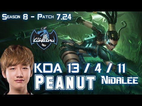 LZ Peanut NIDALEE vs JARVAN IV Jungle - Patch 7.24 KR Ranked