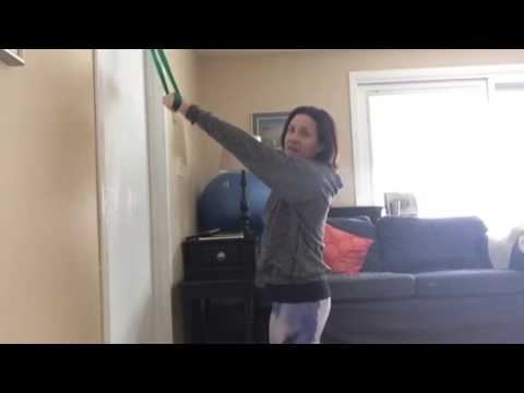 Resistance band lat pulldown with homemade anchor