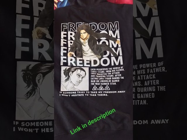 Vídeo relacionado con zhedu Anime Aot Hoodies Eren Jaeger Graphic Hoodie Manga Black Sudadera con Capucha De Manga Larga De Gran Tamaño Unisex (L,Color 01)