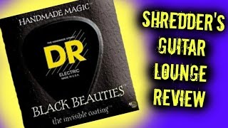 Video thumbnail for Shredder's Guitar Lounge: DR Strings Black Beauties Guitar Strings Review, Restringing, and Demo by Shredder Pinstripe Official