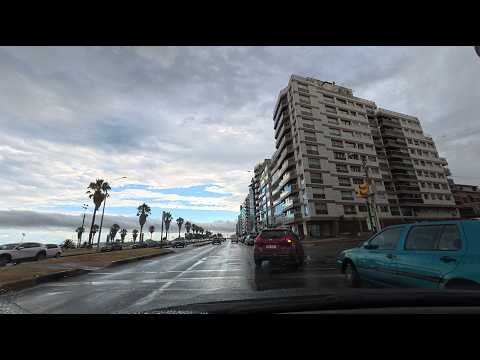 POV Rainy Drive – Montevideo – Pocitos, Montevideo Shopping & Punta Carretas | 4K