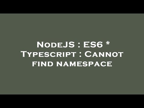 Cannot Find Namespace Jsx