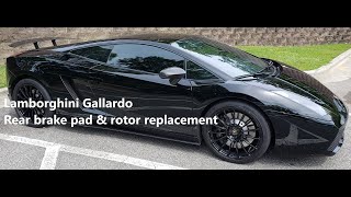 Lamborghini Gallardo rear brake pad & rotor replacement