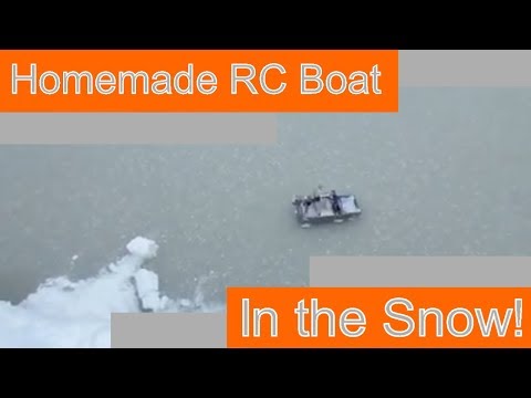 Homemade RC Boat in the Snow!