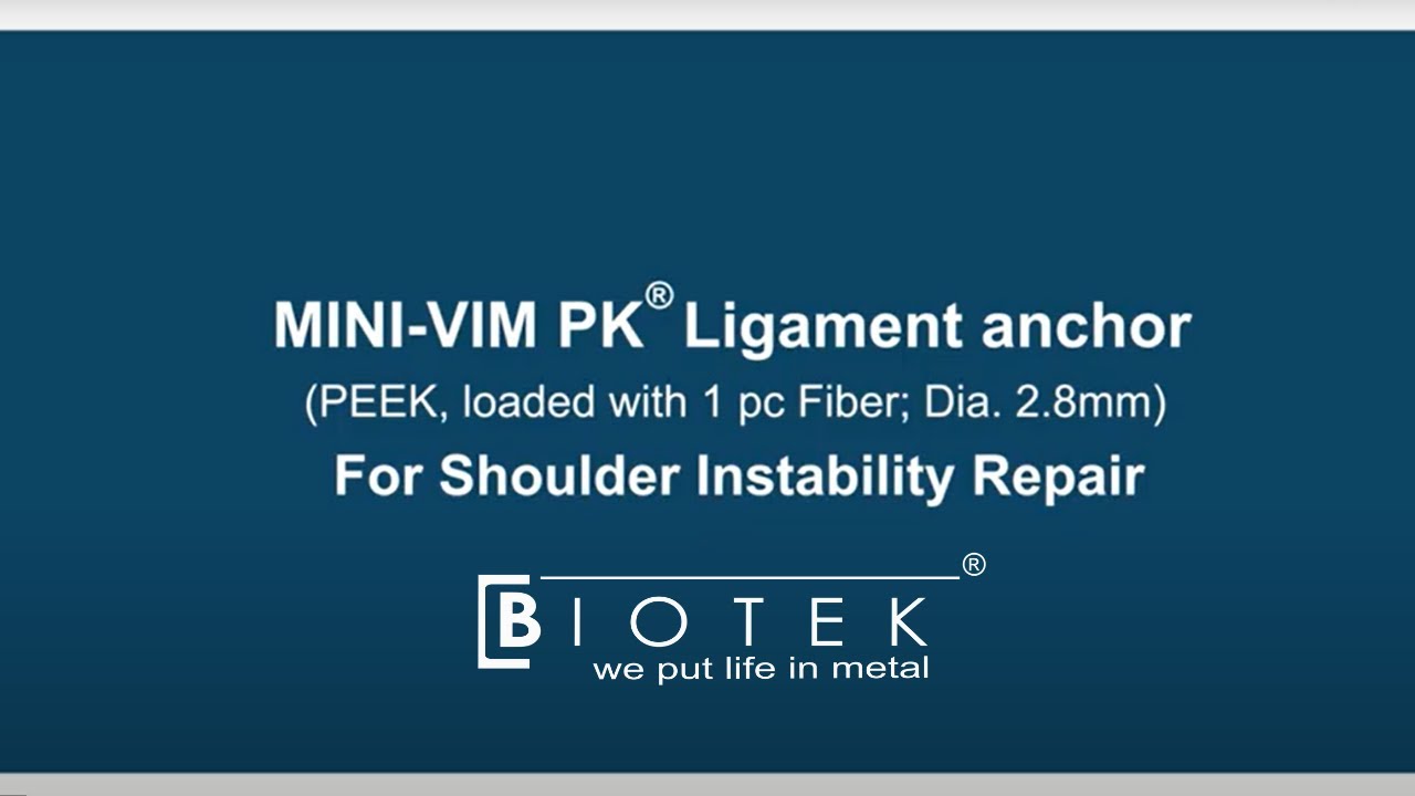 Arthroscopic Shoulder Instability Repair Using MINI-VIM PK® Ligament Anchor | Animation