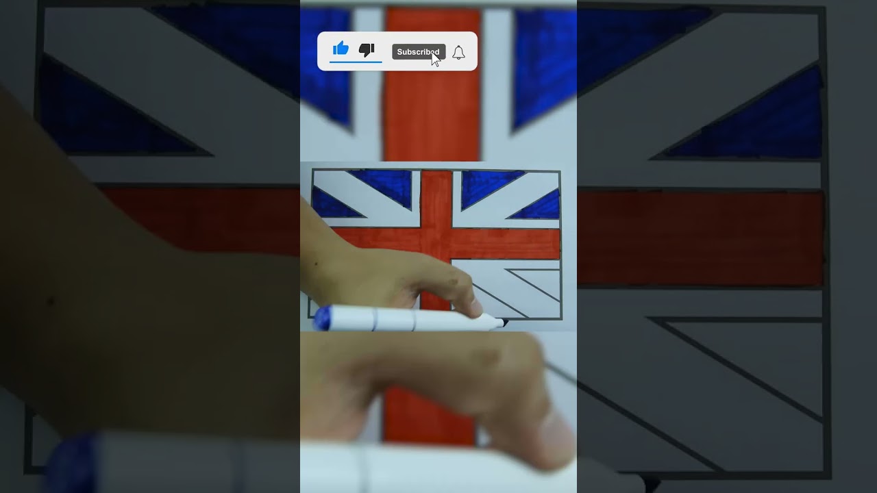 United Kingdom Flag Coloring Page | Coloring Pages and Painting for Kids, Toddlers - 4K 60FPS