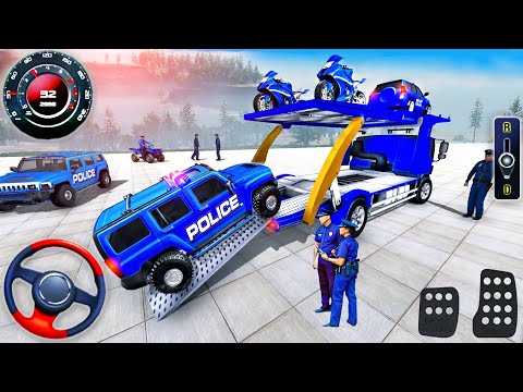 Police Prado Car Transport Truck Driver - US Truck Transporter Trailer Simulator - Android GamePlay