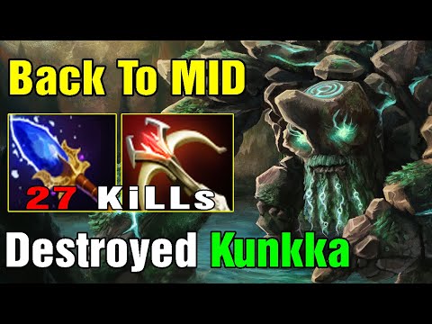 [Tiny] WTF How to Destroyed Kunkka Midlane With 10Min Dagger & 27KiLLs (FullGame Dota2 7.22H)