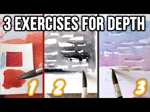 3 Beginner Exercises for Painting DEPTH in WATERCOLOR