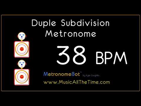 Duple subdivision metronome at 38 BPM MetronomeBot