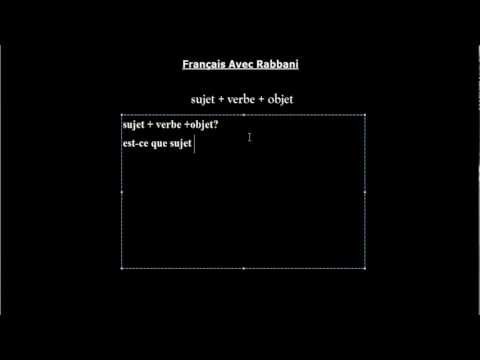 Français avec Rabbani Leçon n° 9