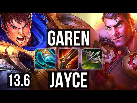 GAREN vs JAYCE (TOP) | 2.0M mastery, 8/1/2, 6 solo kills, 800+ games | KR Diamond | 13.6