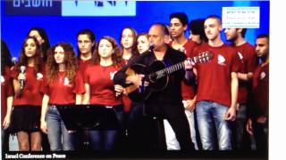 The YMCA Jerusalem Youth Chorus and David Broza at the Haaretz Conference on Peace