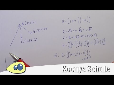 Ebenengleichung mit 3 Punkten aufstellen, Parametergleichung bestimmen | Analytische Geometrie