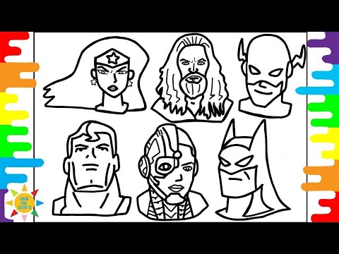 JUSTICE LEAGUE HEAD Coloring | Batman Superman Aquaman Flash Faces Mask | NIVIRO - Flashes