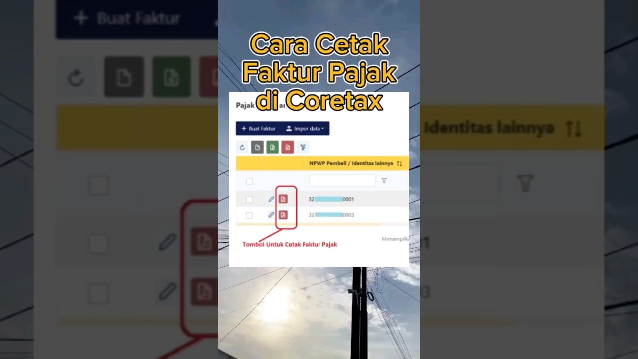 CARA CETAK FAKTUR PAJAK DI CORETAX | CARA DOWNLOAD FAKTUR PAJAK DI CORETAX | TOMBOL PDF FAKTUR PAJAK