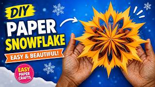 DIY 3D Paper Snowflake Tutorial ✨ Easy Paper Cutting Craft Ideas for Christmas Decorations