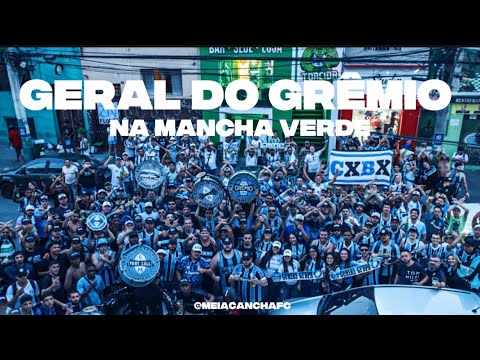 "Meia Cancha FC / Geral do Grêmio. Pré jogo. São Paulo x Grêmio." Barra: Geral do Grêmio &bull; Club: Grêmio