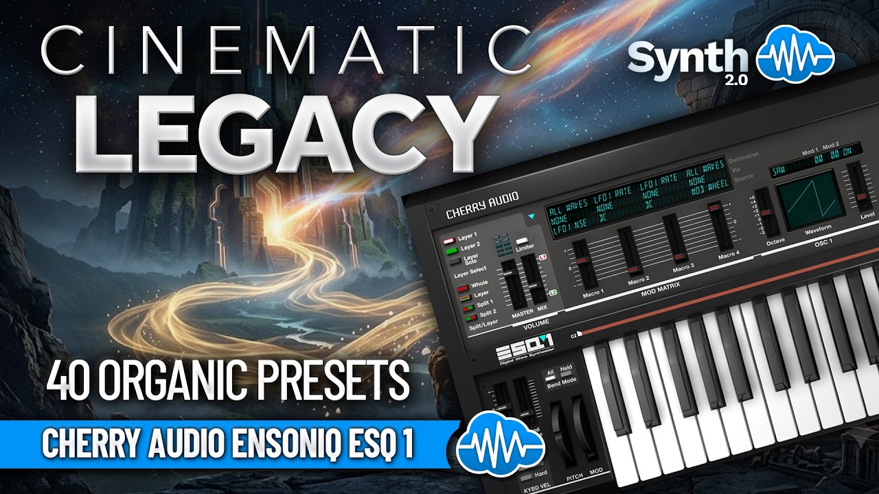 LFO193- Cinematic Legacy - Ensoniq ESQ-1 / SQ-80 & Cherry Audio ESQ-1 ( 40 presets ) - Video Preview 1