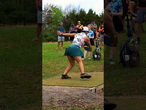 Jennifer Allens legendary disc golf form in slow motion!