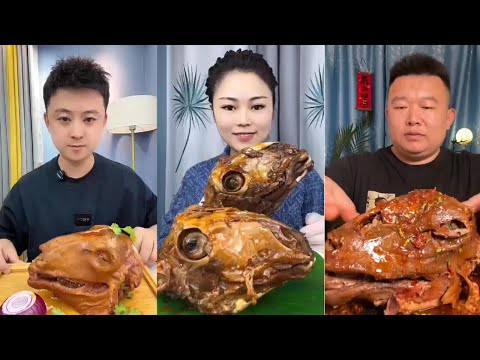 Chinese Food Mukbang Eating Show | Spiced Sheep's Head #129 (P513-515)
