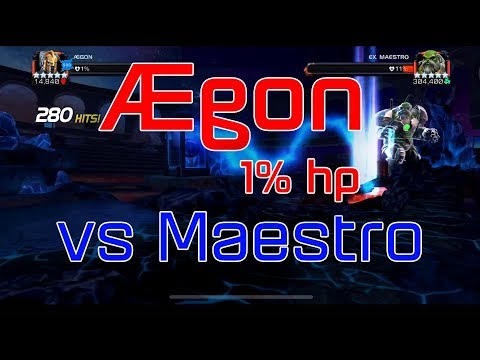 1%HP Aegon vs Maestro in LOL MCOC | Marvel Contest of Champions Aegon LOL