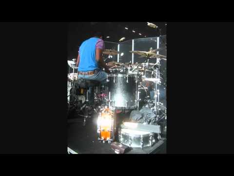 Oscar Seaton.....RWTN at soundcheck playing one of my Jarrah snares....25th March 2011.