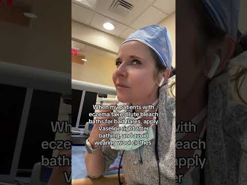 Would you ever take a dilute bleach bath for a bad eczema flare? #eczema #dermatologist