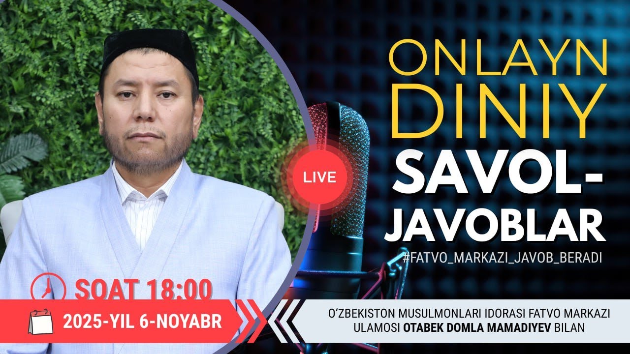 ONLAYN DINIY SAVOL-JAVOBLAR 17-SON 06.11.2025