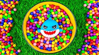 3 Minutes Satisfying with Mixing All My Beads & Rainbow Glitter Shark Glossy Slime ASMR