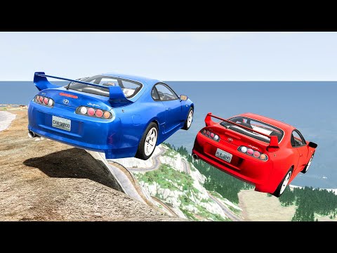 Realistic Car Cliff Drops #41 - BeamNG Drive Crashes | CrashBoomPunk
