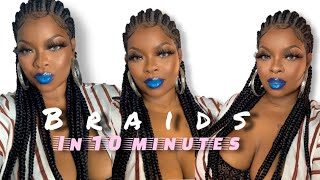 36 inch Cornrow Braided Wig Install + Review (Lexq