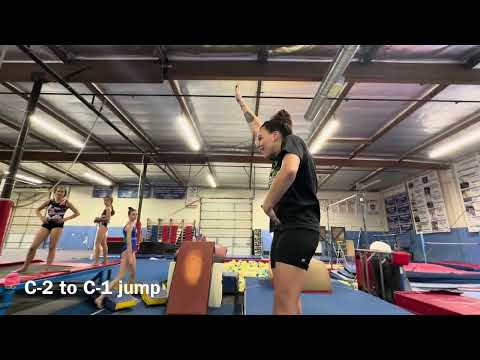 Fundamentals of jumping and body tension on the tumbling track.