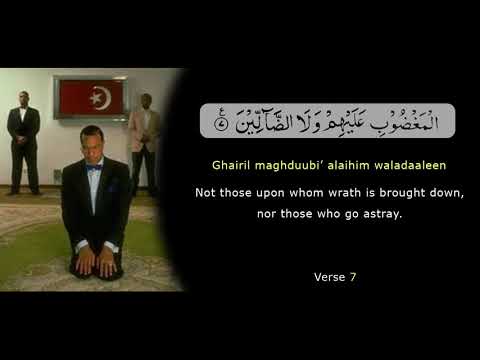 Al-Fatihah - Repeated 9 Times for Easy Learning - said by Min. Louis Farrakhan. Arabic to English