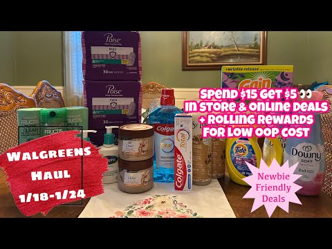 WALGREENS HAUL 1/18-1/24 | ROLLING REWARDS + SPEND BOOSTER SCENARIOS | BIG SAVINGS!
