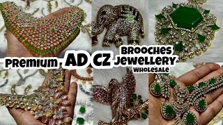 International Designers 3D AD CZ Imported Stone Jewellery |Ad Brooches | Bridal Jewellery Wholesaler