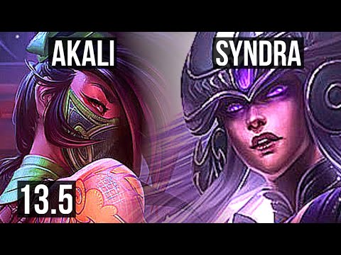 AKALI vs SYNDRA (MID) | 4/0/5, 300+ games | KR Master | 13.5