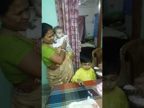 Birthday Cake cutting, Anurag on 3rd Birthday