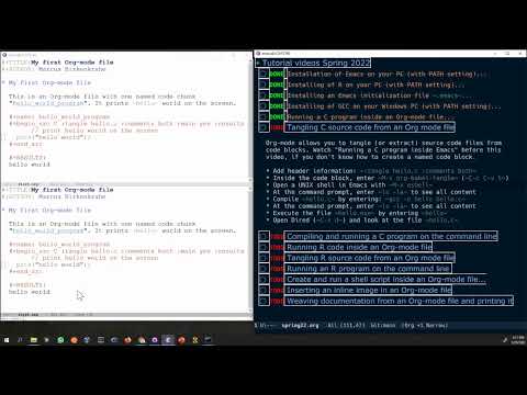 Tangle C code, compile and run it in an Emacs shell