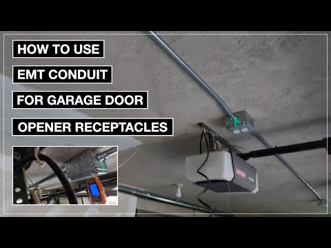 Installing 1/2" EMT conduit for 2 new garage ceiling receptacles | Garage Door | Westfield, NJ.