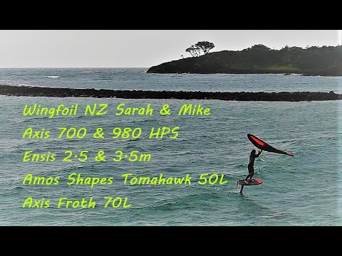 Sarah Wingfoils NZ - Axis 700 HPS + Amos Shapes Tomahawk 50L + Ensis 2.5m in 20+ knots