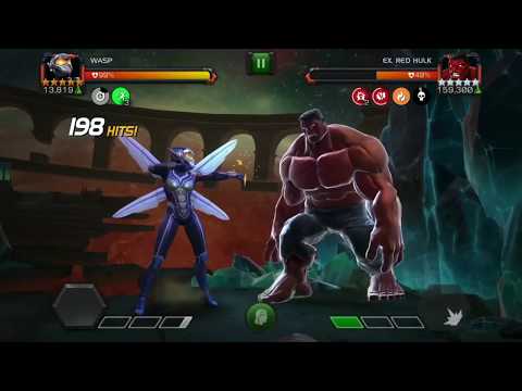 5 Star Wasp Abilities & Gameplay | Labyrinth of Legends-Red Hulk SOLOED| Marvel Contest Of Champions
