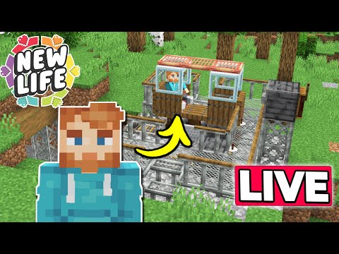 fWhip - FIRST RAILROAD on NEW LIFE SMP : Minecraft Survival