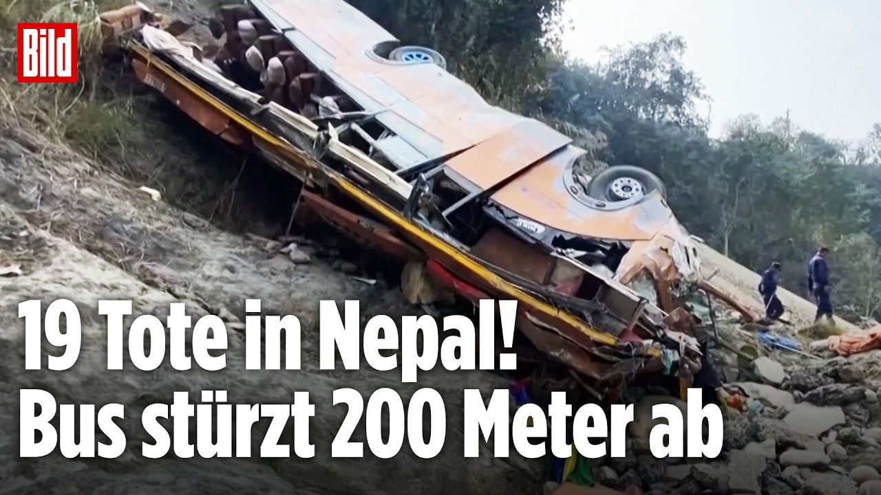 NEPAL: Tragischer Unfall! Bus stürzt 200 Meter in die Tiefe – mindestens 19 Tote!