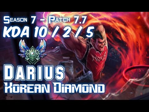 DARIUS KOREAN DIAMOND vs RENEKTON Top - Patch 7.7 KR Ranked